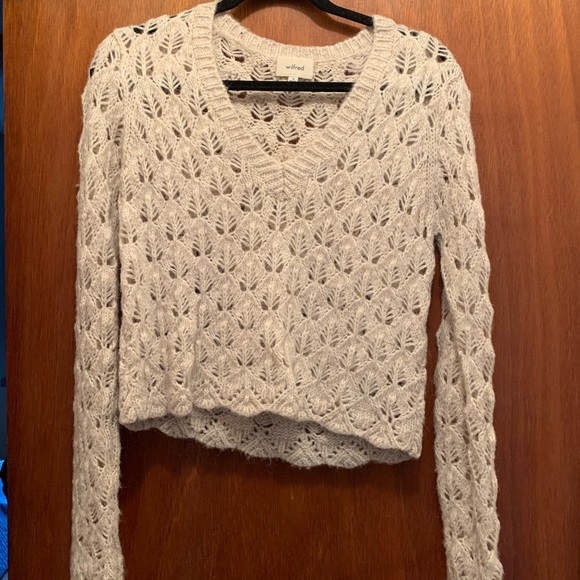 Aritiza (Wilfred) cream knit crop sweater - Picture 1 of 3
